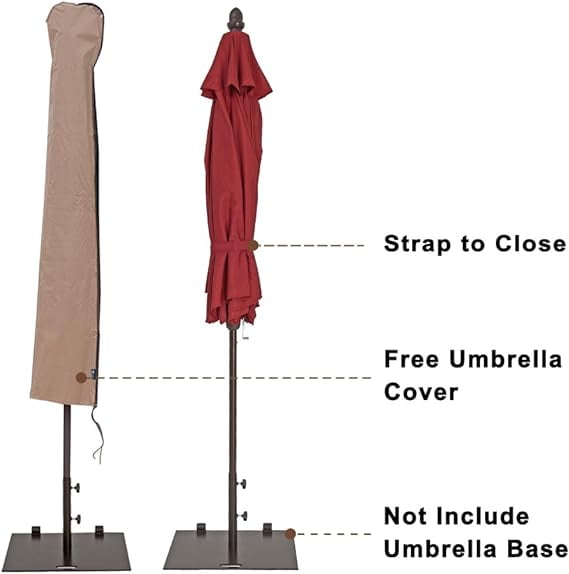 Abba Patio 9ft Outdoor Patio Market Umbrella w/ Push Button Tilt & Crank, Dark Red