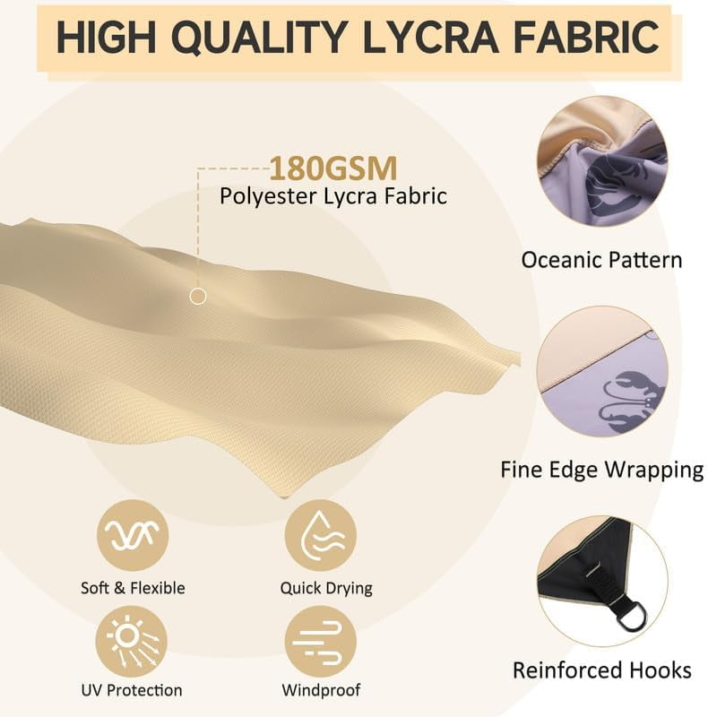 Beach Tent Sun Shelter with UPF50+ Protection, 11¡Á10FT Portable Sun Shade with 4 Stability Poles, 8 Ground Pegs, 4 Sandbags and Sand Shovel, Outdoor Beach Canopy for Camping Trips, Picnics