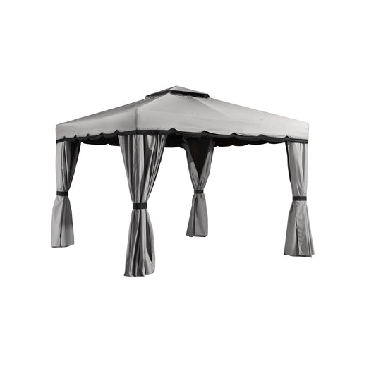 Sojag 10' x 10' Roma Fabric Soft-Top Gazebo Sun Shelter, Grey/Black