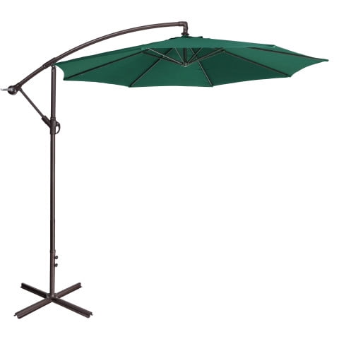 Cantilever Umbrella - 10FT Offset Outdoor Patio Umbrella with Tilt, Green